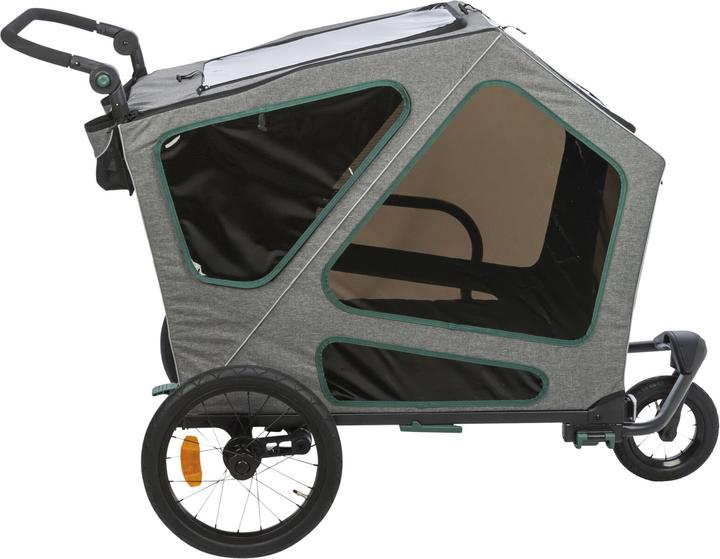 Produktbild Trixie Fahrrad-Anhänger L, 80×103×98/147 cm, Grau/Salbei (Hund, Reflektoren, Komplett zu öffnen)