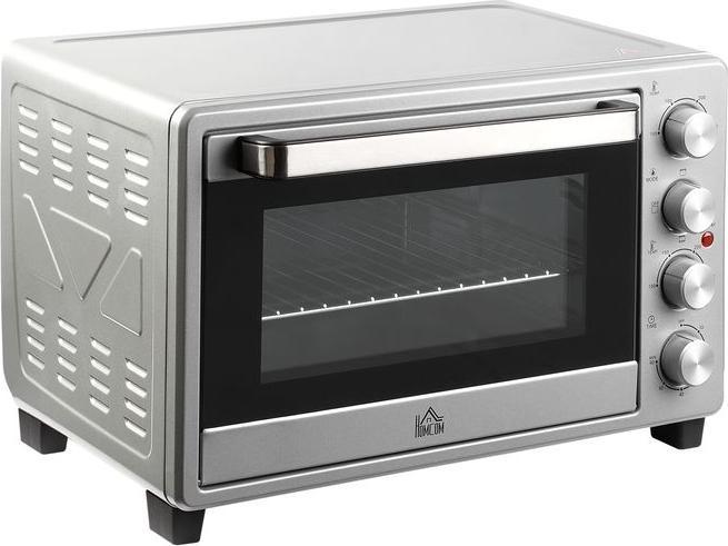 Produktbild Swisshandel24 Minibackofen 32L 1600W Elektrischer Mini Ofen mit Schlackenauffangwanne Metall Edelstahl Glas Silber