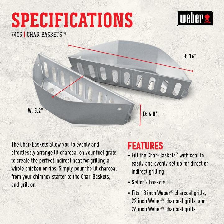 Actual product image Weber Charcoal baskets