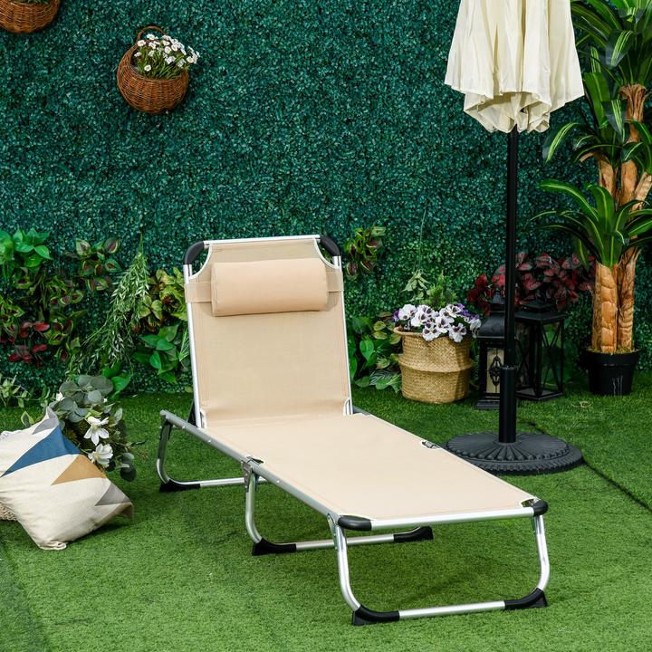 Actual product image Outsunny 5-stage adjustable garden lounger (80 cm)