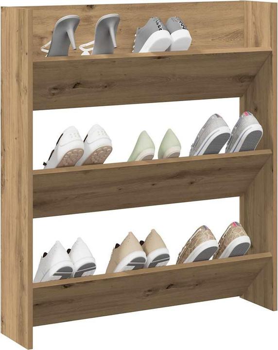 Produktbild VidaXL Wand-Schuhregal Artisan-Eiche 80x18x90 cm Holzwerkstoff (80 x 18 x 90 cm)