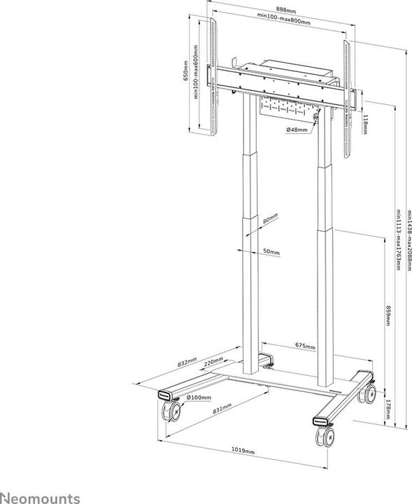 Image du produit Neomounts FL55-875BL1 (Universel, 88", 110 kg)