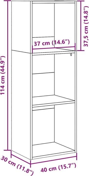 Produktbild VidaXL Bücherregal (40 x 30 x 114 cm)