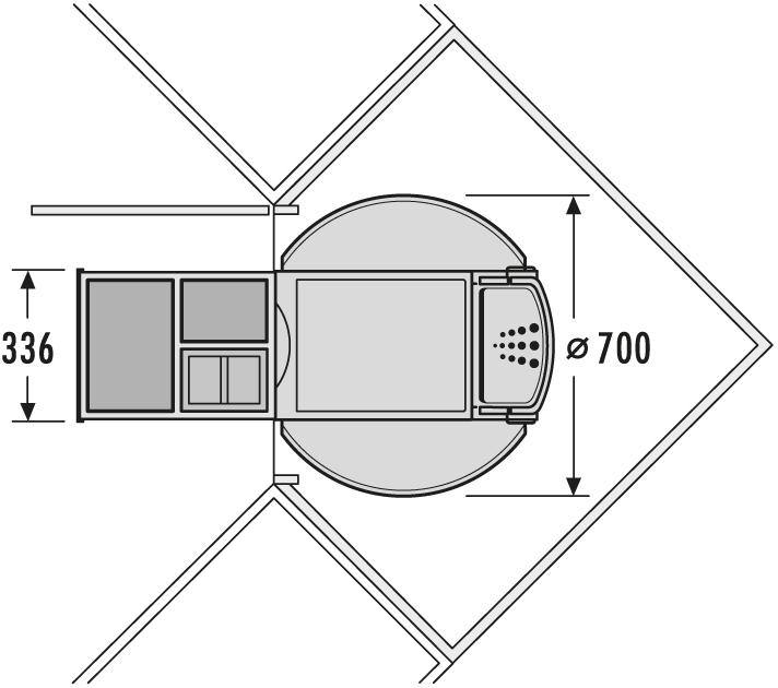 Produktbild Hailo 3646231 Abfallsammler Rondo 90.3/40 P für Diagonal-Eckspülenschränke ab 900 mm Breite (40 l)