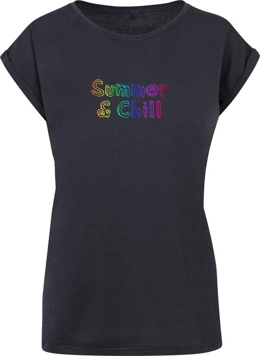 Merchcode Ladies Summer And Chill Rainbow Extended Shoulder Tee - 113651