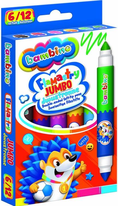Actual product image St. Majewski BAMBINO double-sided markers Jumbo 6 pieces/12 colours (Multicoloured, 6 x)