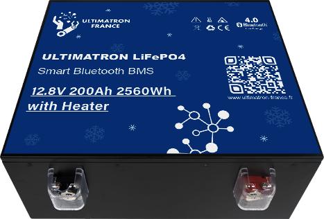 Immagine prodotto Ultimatron Batteria sottosella POLAR LiFePO4 ULM-12V-200Ah (riscaldatore) (12 V, 200 Ah)