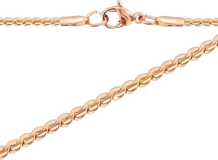 Hollywood Body Jewelry Kette verdreht flach rosegold (ohne Messing, Chirurgenstahl 316L)
