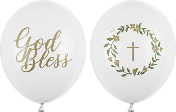 Partydeco Ballons 30 cm, God Bless, Pastel Pure White (1 pkt / 50 pc.) (50 x)
