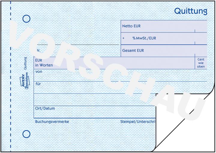 Image du produit Avery Reçu TVA indiquée séparément (50 x)