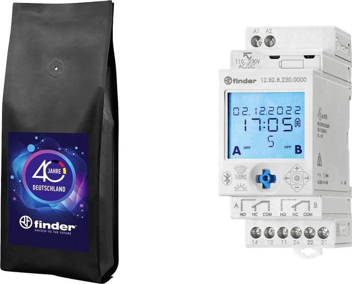 Produktbild Finder Zeitschaltuhr für Hutschiene 2971107+2861788 2 Wechsler 30A 400 V/AC Astronomisch, Zufallssc