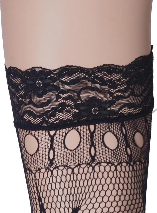 Image du produit Levee Star Bas jarretières résille, couleur 399 noir, taille 48-50 (48 - 50)