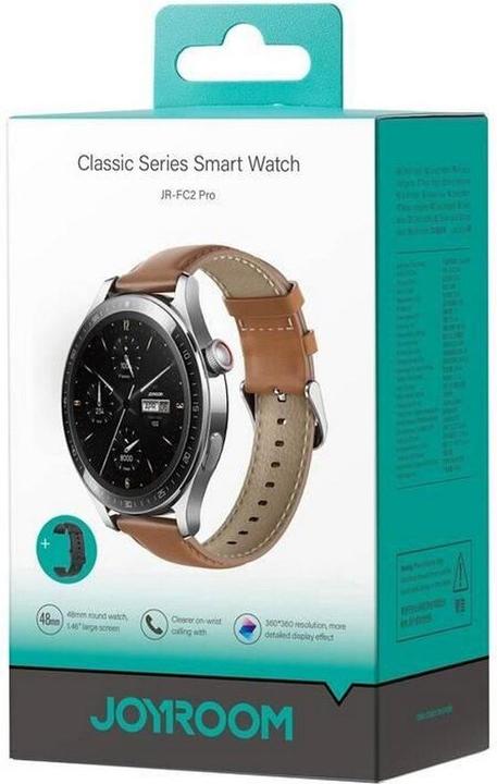 Actual product image Joyroom Classic Series JR-FC2 Pro Smart Watch (Answer/Make Call)-Moonlight Silver (227 mm)