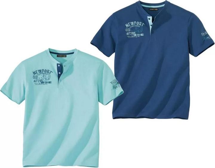 Atlas For Men TShirt HenleyKragen (2erPack) (4XL)