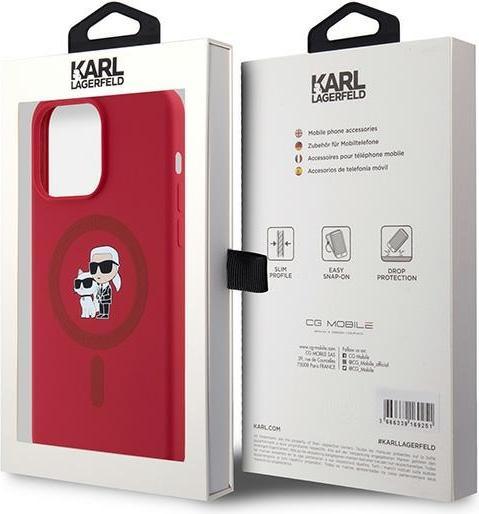 Produktbild Karl Lagerfeld KLHMP15XSCMKCRHR iPhone 15 Pro Max 6.7" czerwony/red hardcase Silicone Karl & Choupet (Apple iPhone 15 Pro Max)