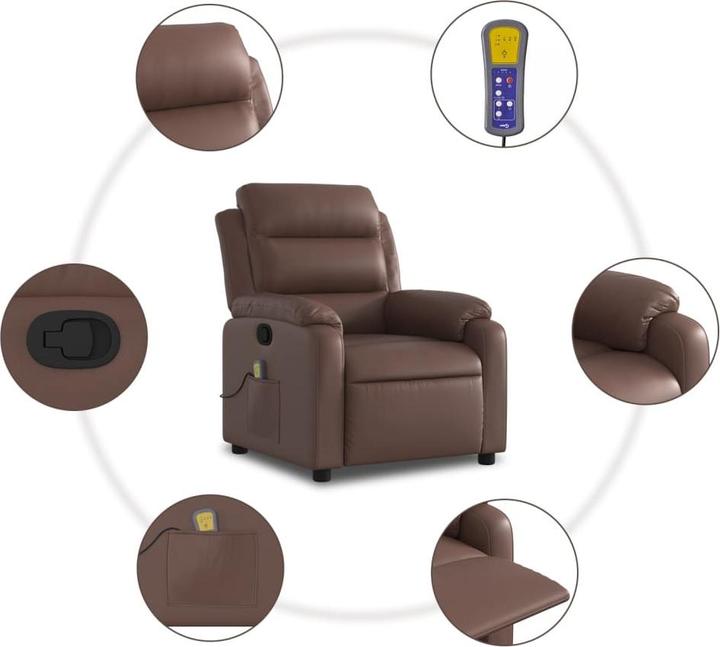 Actual product image VidaXL Massage armchair TV armchair Recliner armchair Brown imitation leather