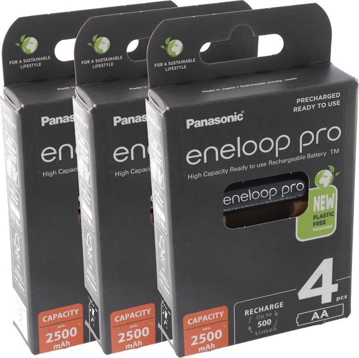 Actual product image Sanyo Eneloop HR-3UWXA, AA NiMH 2500mAh, 4-pack (4 pcs., AA, 2500 mAh)