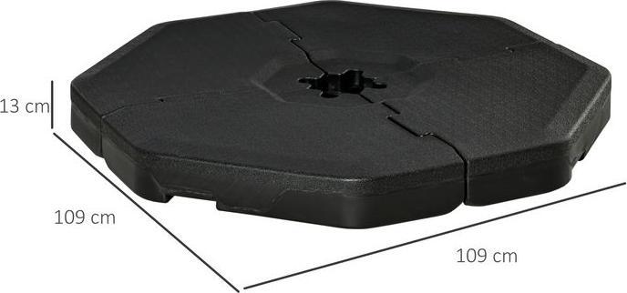 Produktbild Swisshandel24 Sonnenschirmgewicht 4-tlg. Schirmgewicht für Ampelschirm Bodenkreuz Sand/Wasser befüllbar bis 140 HD