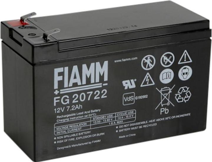 Actual product image Jewo Fiamm-GS lead-gel backup battery 7.2Ah/12V 6.3mm plug contacts maintenance-free for (12 V, 7.20 Ah)