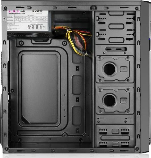 Produktbild L-Link LEONIS - Tower - PC - Kunststoff - Stahl - Schwarz - ATX,Micro ATX - Blau (mATX, ATX)