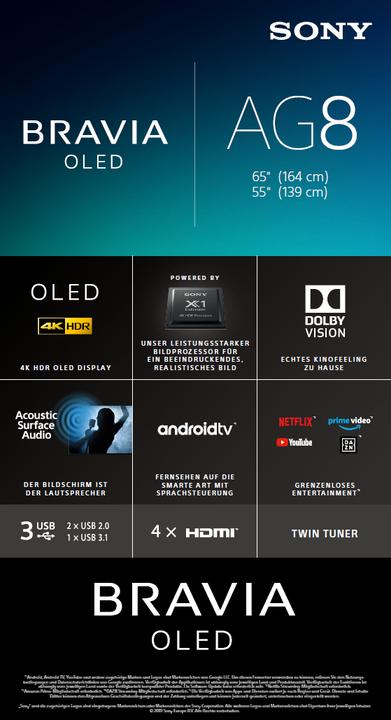 Image du produit Sony KD65AG8 (65", OLED, 4K, 2019)
