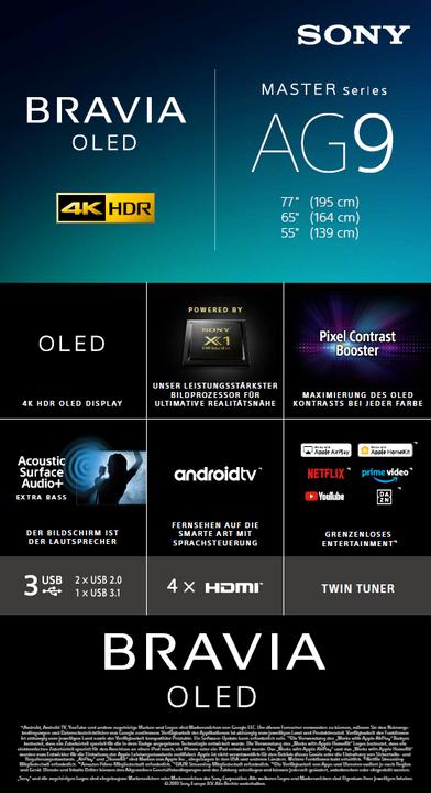Image du produit Sony OLED KD65AG9 (65", OLED, 4K, 2019)