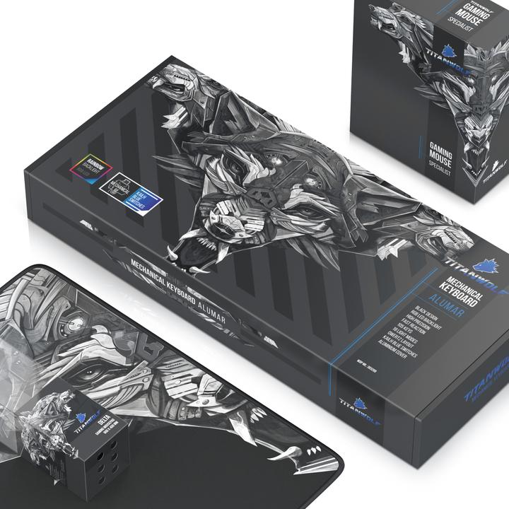 Actual product image Titanwolf Mechanical Keyboard, Mouse & Mouse Pad Gaming Bundle (DE, Cable)
