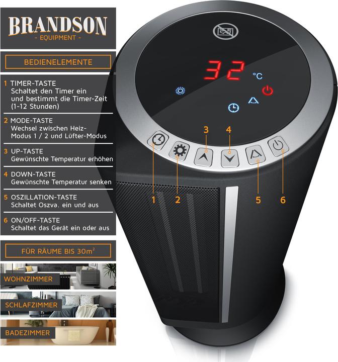 Produktbild Brandson Heizlüfter Tower 2000 W (2000 W)