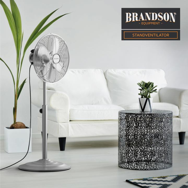 Immagine prodotto Brandson Ventilatore a piantana 34cm Ø, oscillazione 80°, inclinabile 30°, 35W, ventilatore da pavimento (54 dB)