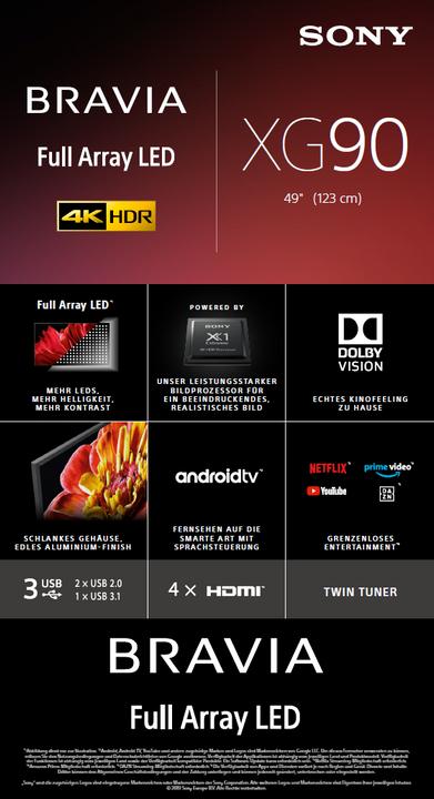 Image du produit Sony KD49XG9005 (49", LCD, 4K, 2019)