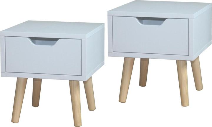 HTI-Living Nachtschrank 1 Schublade 2er Set Thekla Weiss