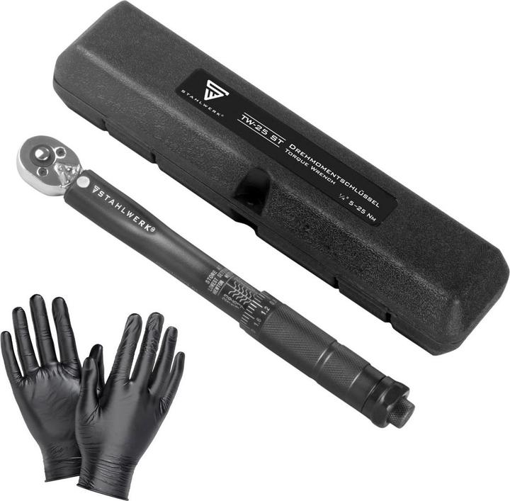 Stahlwerk Drehmomentschlüssel TW-25 ST 5-25 Nm 1/4“ Zoll Umschaltknarre (1/4", 5 Nm, 25 Nm)