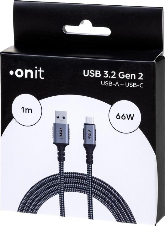 Produktbild Onit USB A – USB C (1 m, USB 3.2 Gen 2, 66 W)