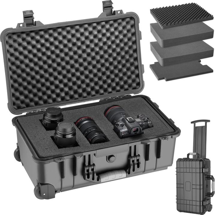 Actual product image tectake Wheeled Transport Case with Telescopic Handle (Photo case, 27 l)