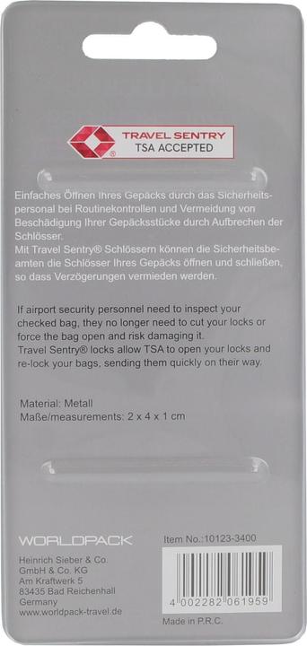 Immagine prodotto Worldpack Accessori da viaggio Lucchetto TSA 2 cm