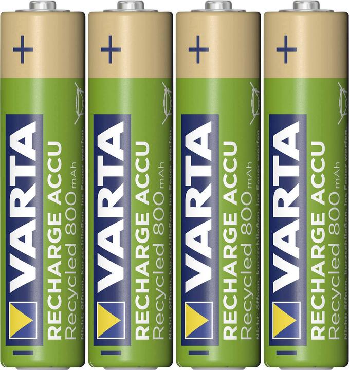 Actual product image Varta Recharge Accu Recycled (4 pcs., AAA, 800 mAh)
