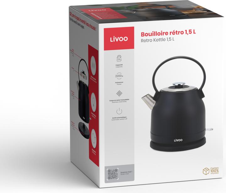 Produktbild Livoo Retro Wasserkocher 1,5 L (1.50 l, EU-Stecker)