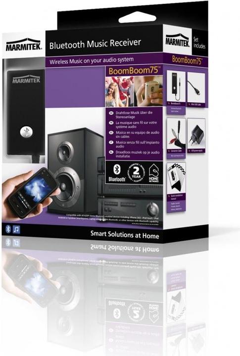 Immagine prodotto Marmitek BoomBoom 75, ricevitore musicale Bluetooth con batteria ricaricabile (Ricevitore)
