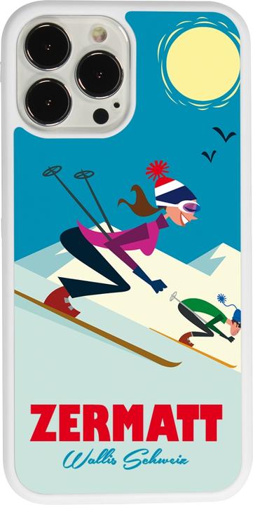 Produktbild PhoneLook Hülle Silikon weiss Zermatt Ski Downhill (Apple iPhone 13 Pro Max)