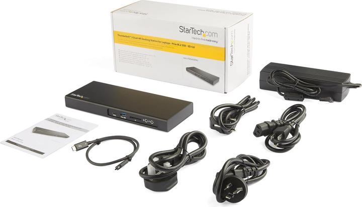 Actual product image StarTech Dual 4K 60Hz Monitor Thunderbolt™ 3 Docking Station - PCIe M.2 and SD Card Reader (Thunderbolt, USB-A, USB-C, 1 Ports)