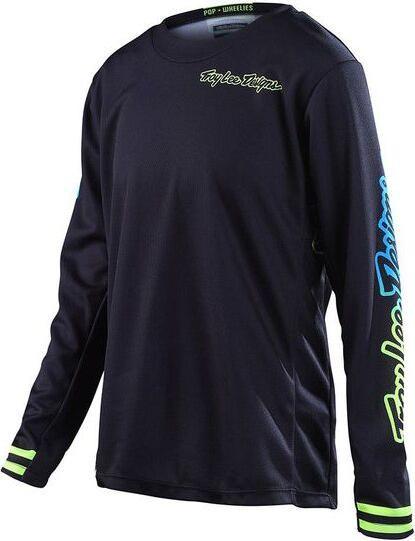 Troy Lee Designs GP Jersey, Mono, black/yellow/cyan, youth XS (XS)