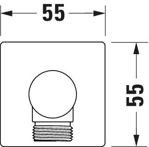 Actual product image Duravit Wall connection elbow angular rosette, with shower holder chrome