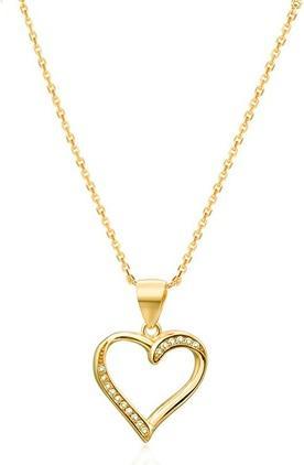 Beneto Gold plated silver necklace with heart AGS289 / 47-GOLD (chain. pendant) (L)