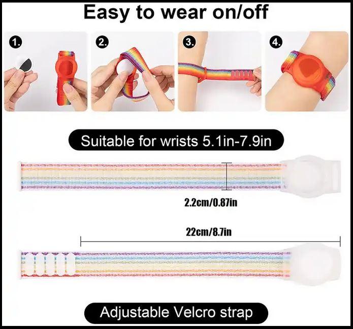 Immagine prodotto PhoneLook Bracciale Velcro regolabile in nylon per bambini e adulti con supporto AirTag