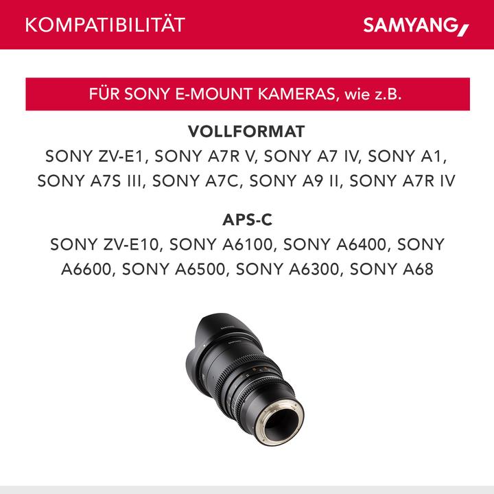 Actual product image Samyang MF 35mm T1.5 VDSLR MK2 Sony E (Sony E, full size, APS-C / DX, Micro Four Thirds)