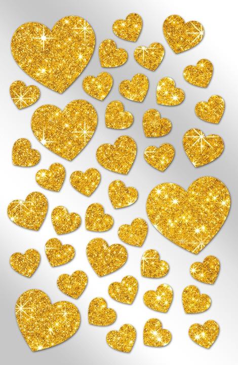 Braun + Company Glitzersticker Herzen