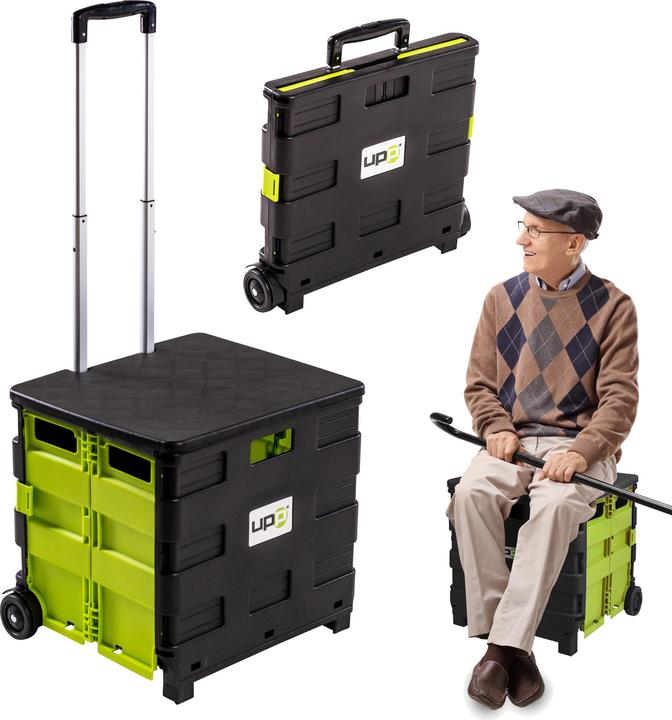 Image du produit UPP Shopping Cart + couvercle Chariot de supermarché Chariot de transport Panier de supermarché