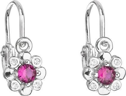 Evolution Group Silver childrenÂ's earrings with pink zircons 11174.3 for kids