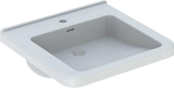 Geberit Renova Nr. 1 Comfort Waschtisch, unterfahrbar, 550x525 mm, mit Hahnloch, mit Überlauf, weis (525 mm, 550 mm)