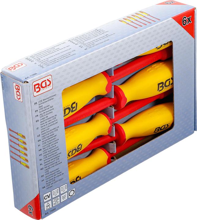 Produktbild BGS VDE-Steckschlüssel-Schraubendreher-Satz Sechskant SW 5,5 - 12 mm 6-tlg. (6-Kant)